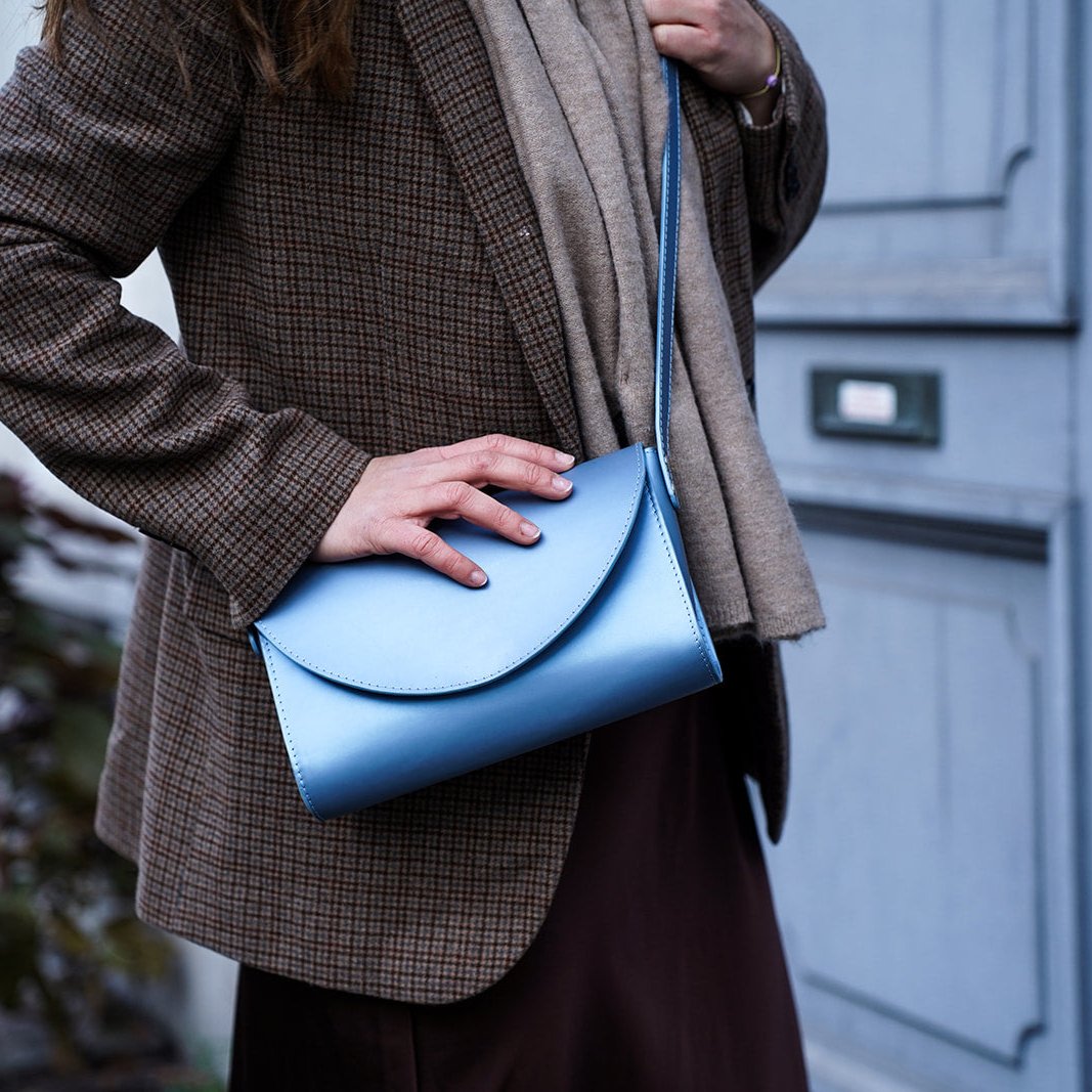 Crossbody - metallic blauw